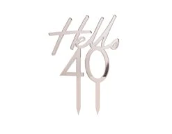 Rose Gouden Taarttopper 40 Jaar 10cm