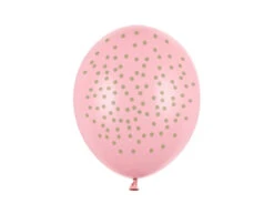 Roze Ballonnen Gouden Stippen 30cm 6st