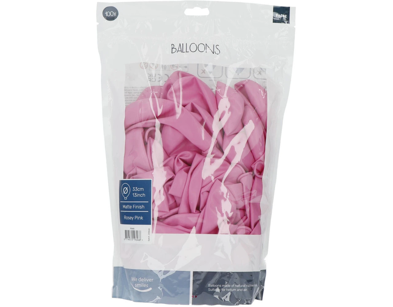 Roze Ballonnen Rosey Pink 33cm 100st 4 Roze Ballonnen Rosey Pink 33cm 100st - Afbeelding 2