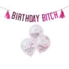Roze Ballonnen Set Happy Birthday Bitch 2,5m -Feestartikelen Winkel roze ballonnen set happy birthday bitch 25m