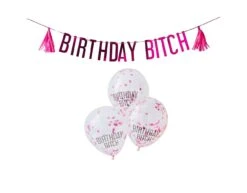 Roze Ballonnen Set Happy Birthday Bitch 2,5m