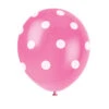 Roze Ballonnen Witte Stippen 30cm 6st -Feestartikelen Winkel roze ballonnen witte stippen 30cm 6st