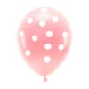 Roze Ballonnen Witte Stippen 33cm 6st -Feestartikelen Winkel roze ballonnen witte stippen 33cm 6st