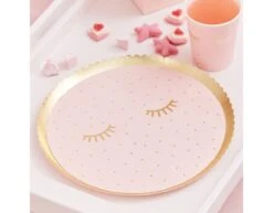 Roze Borden Wimpers 21,5cm 8st -Feestartikelen Winkel roze borden wimpers 215cm 8st 2