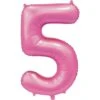 Roze Cijfer Ballon 5 Jaar Glans 86cm -Feestartikelen Winkel roze cijfer ballon 5 jaar glans 86cm