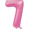 Roze Cijfer Ballon 7 Jaar Glans 86cm -Feestartikelen Winkel roze cijfer ballon 7 jaar glans 86cm