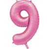 Roze Cijfer Ballon 9 Jaar Glans 86cm -Feestartikelen Winkel roze cijfer ballon 9 jaar glans 86cm