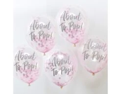 Roze Confetti Ballonnen About To Pop 30cm 5st -Feestartikelen Winkel roze confetti ballonnen about to pop 30cm 5st 2