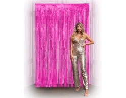 Roze Deurgordijn 2m -Feestartikelen Winkel roze deurgordijn 2m 1