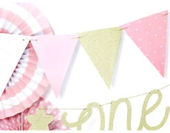 Roze Gouden Slingers 1,3m -Feestartikelen Winkel roze gouden slingers 13m 3