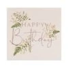 Roze Happy Birthday Servetten Bloemen 16,5cm 16st -Feestartikelen Winkel roze happy birthday servetten bloemen 165cm 16st
