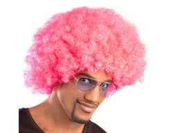 Roze Pruik Groove -Feestartikelen Winkel roze pruik groove 1