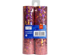 Roze Serpentines Holografisch 4m 18 Ringen 2st
