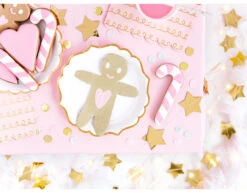 Roze Servetten Gouden Patroon 32cm 20st -Feestartikelen Winkel roze servetten gouden patroon 32cm 20st 4