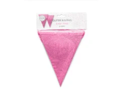 Roze Vlaggenlijn Glitter 6m -Feestartikelen Winkel roze vlaggenlijn glitter 6m 3