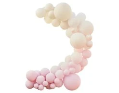 Roze Wit Creme Ballonnenboog DIY Set