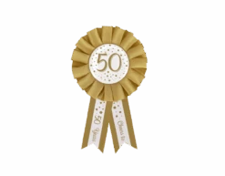 Rozet 50 Jaar Goud Wit 14cm