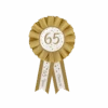 Rozet 65 Jaar Goud Wit 14cm -Feestartikelen Winkel rozet 65 jaar goud wit 14cm