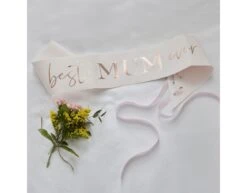 Sash Best Mum Ever Rose Gold Foiled -Feestartikelen Winkel sash best mum ever rose gold foiled 1