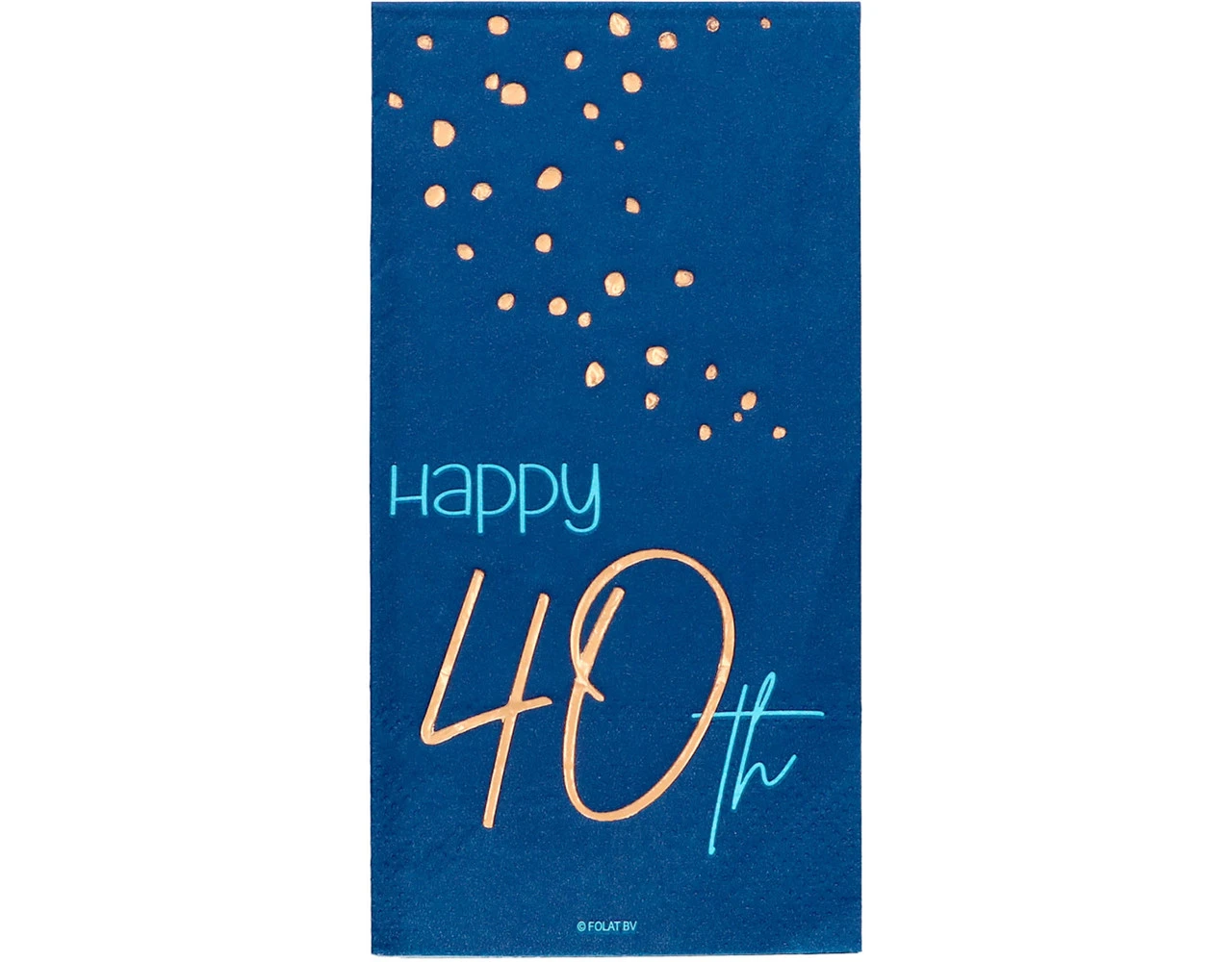 Servetten 40 Jaar Blauw 33cm 10st 4 Servetten 40 Jaar Blauw 33cm 10st - Afbeelding 2