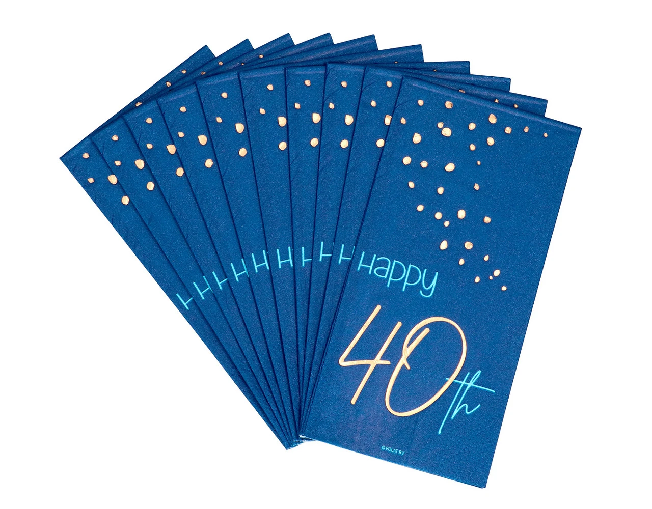 Servetten 40 Jaar Blauw 33cm 10st 7 Servetten 40 Jaar Blauw 33cm 10st - Afbeelding 5