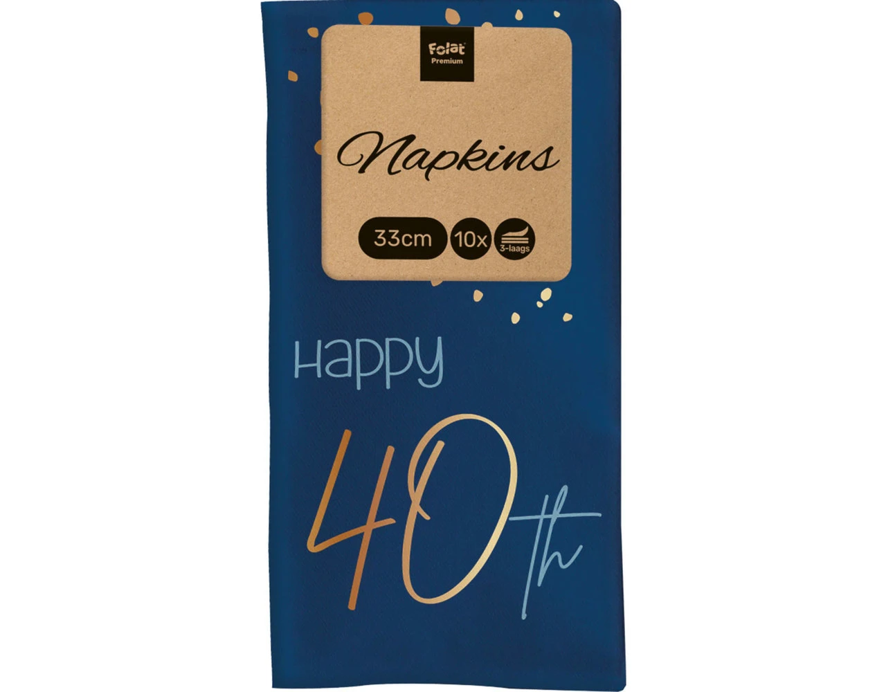 Servetten 40 Jaar Blauw 33cm 10st 8 Servetten 40 Jaar Blauw 33cm 10st - Afbeelding 6