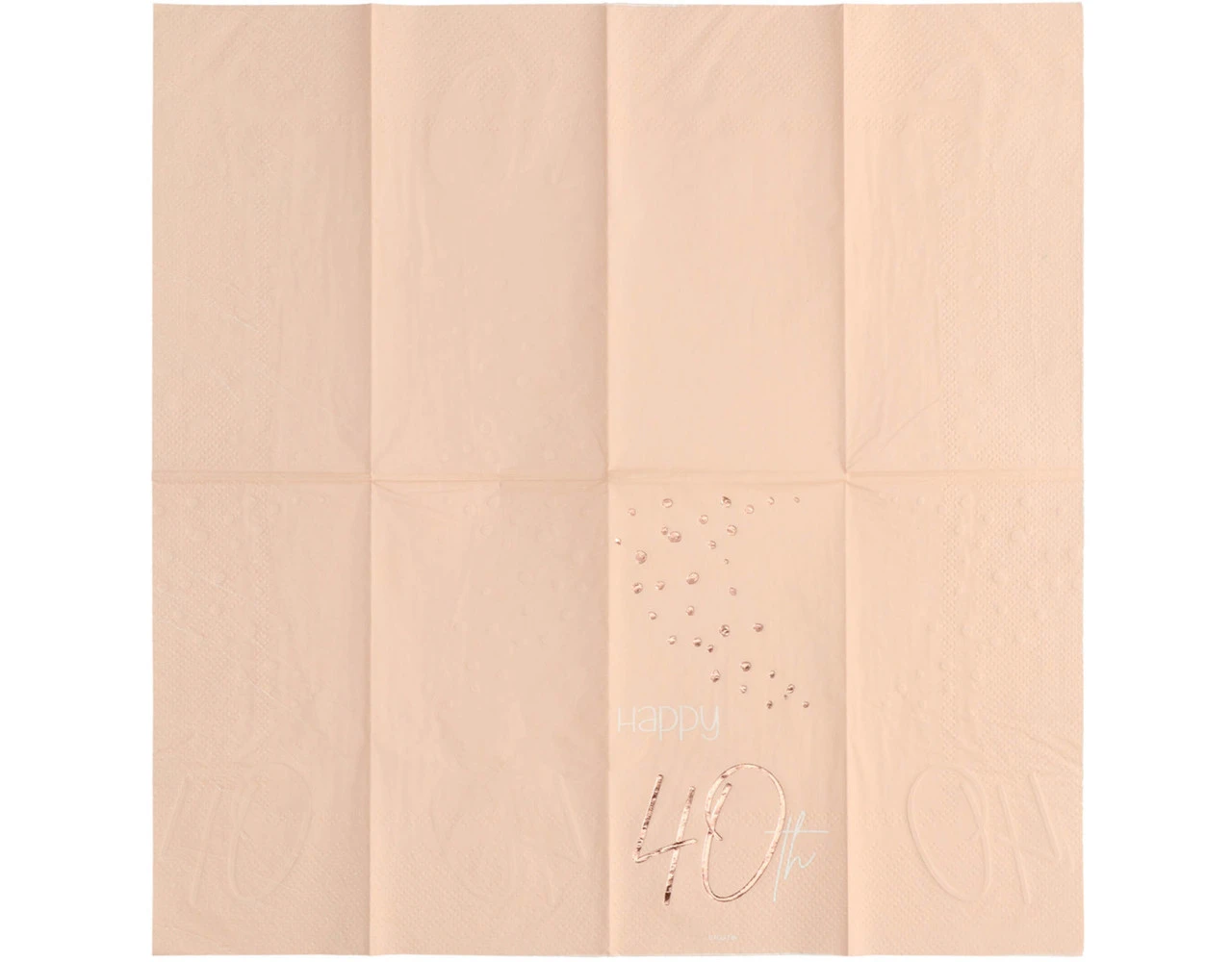 Servetten 40 Jaar Rose Goud 33cm 10st 4 Servetten 40 Jaar Rose Goud 33cm 10st - Afbeelding 2