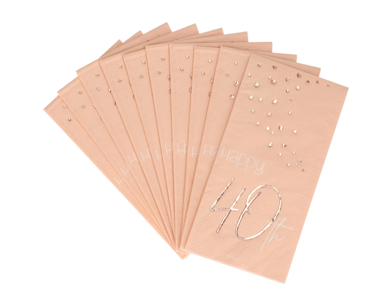 Servetten 40 Jaar Rose Goud 33cm 10st 5 Servetten 40 Jaar Rose Goud 33cm 10st - Afbeelding 3