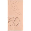 Servetten 50 Jaar Rose Goud 33cm 10st -Feestartikelen Winkel servetten 50 jaar rose goud 33cm 10st