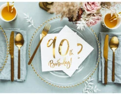 Servetten 90 Jaar Wit 33cm 20st -Feestartikelen Winkel servetten 90 jaar wit 33cm 20st 3