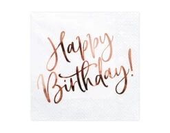 Servetten Happy Birthday Wit 33cm 20st