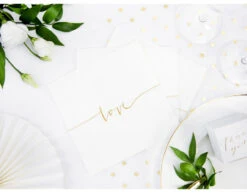 Servetten Love Goud 33cm 20st -Feestartikelen Winkel servetten love goud 33cm 20st 2