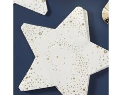 Servetten Strerren Goud/Wit 16,5cm 16st -Feestartikelen Winkel servetten strerren goud wit 165cm 16st 2