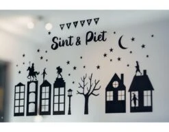 Sinterklaas Raamstickers Zwart 50 Delig -Feestartikelen Winkel sinterklaas raamstickers zwart 50 delig 1