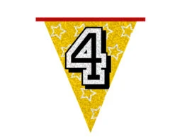 Slingers 4 Jaar Glitter 8m -Feestartikelen Winkel slingers 4 jaar glitter 8m 5