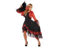 Spaanse Jurk Flamenco Rood Zwart