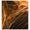 Spinnenweb Oranje Met 2 Spinnen 60gr -Feestartikelen Winkel spinnenweb oranje met 2 spinnen 60gr