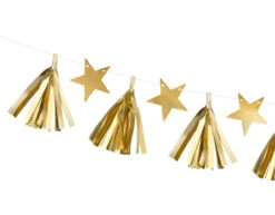 Sterren Tassel Slinger Goud 1,3m 9 Sterren Tassel Slinger Goud 1,3m -Feestartikelen Winkel sterren tassel slinger goud 13m 1