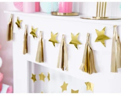 Sterren Tassel Slinger Goud 1,3m 10 Sterren Tassel Slinger Goud 1,3m -Feestartikelen Winkel sterren tassel slinger goud 13m 2