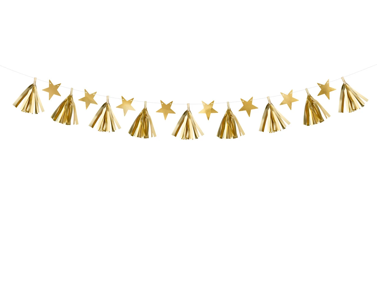 Sterren Tassel Slinger Goud 1,3m 3 Sterren Tassel Slinger Goud 1,3m