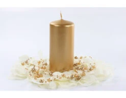 Stompkaars Goud Metallic 12cm 6st -Feestartikelen Winkel stompkaars goud metallic 12cm 6st 1