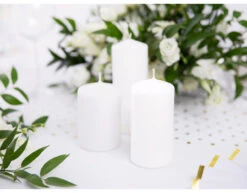 Stompkaars Wit 15cm 6st -Feestartikelen Winkel stompkaars wit 15cm 6st 6