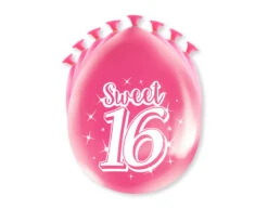 Sweet 16 Ballonnen 16 Jaar Roze 30cm 8st