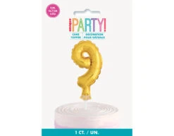 Taartopper Folie Ballon Cijfer 9 21cm -Feestartikelen Winkel taartopper folie ballon cijfer 9 21cm 1