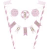 Taarttopper 1 Jaar Roze -Feestartikelen Winkel taarttopper 1 jaar roze