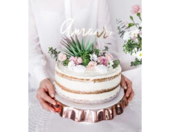 Taarttopper Amour Goud 22,5cm -Feestartikelen Winkel taarttopper amour goud 225cm 7