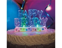 Taarttopper Happy Birthday Lampjes 12,1cm -Feestartikelen Winkel taarttopper happy birthday lampjes 121cm 1