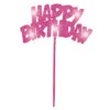 Taarttopper Happy Birthday Roze Verlichting 26cm -Feestartikelen Winkel taarttopper happy birthday roze verlichting 26cm