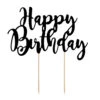 Taarttopper Happy Birthday Zwart 22,5cm -Feestartikelen Winkel taarttopper happy birthday zwart 225cm