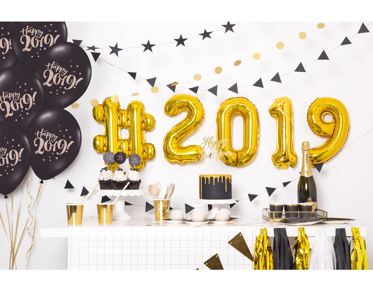Taarttopper Happy New Year Goud 24cm 8 Taarttopper Happy New Year Goud 24cm - Afbeelding 6